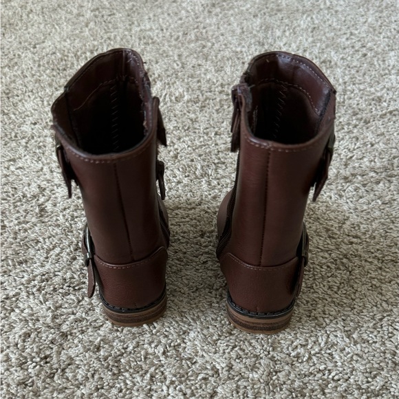 Cat & Jack Brown Boots Toddler Leather Boots Toddler Winter Boots size 5 - Picture 8 of 11